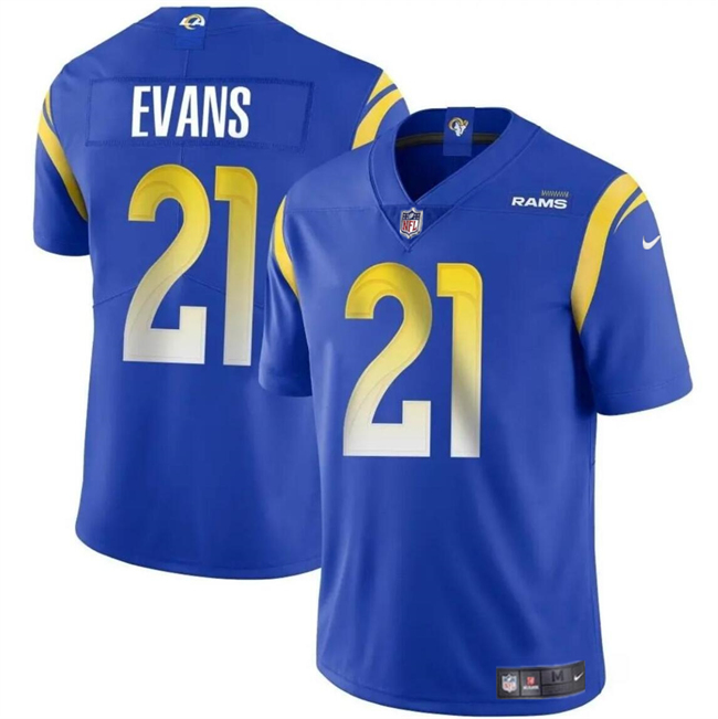 Men's Los Angeles Rams #21 Zach Evans Blue 2024 Vapor Untouchable Football Stitched Jersey